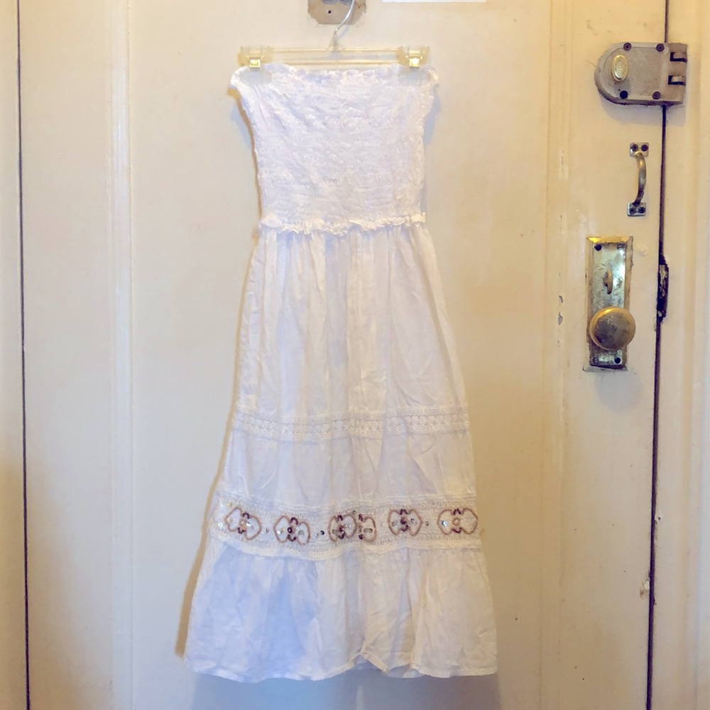 Summer White Strapless Dress